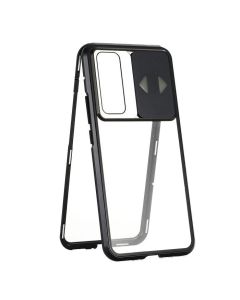 Wozinsky Magneto Cam Slider Full Glass Case - Μαγνητική Θήκη Clear / Black (Huawei P40)