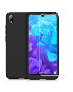 360 Full Cover Case & Tempered Glass - Black (Huawei Y5 2019)