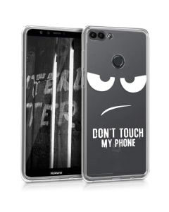 KWmobile Slim Fit Gel Case Don't touch my phone (44722.02) Θήκη Σιλικόνης Διάφανη / Λευκή (Huawei Y9 2018)