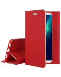 Vennus Book Case με Δυνατότητα Stand - Θήκη Πορτοφόλι Κόκκινη (Huawei Y9 2018)