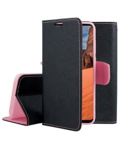 Tel1 Fancy Diary Case Θήκη Πορτοφόλι με δυνατότητα Stand Black / Pink (Huawei Y9 2019)