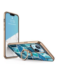 i-Blason Cosmo Snap Case Θήκη με Ring Holder - Marble Ocean Blue (iPhone 13)