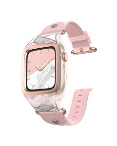 i-Blason Cosmo Band Case - Ανθεκτικό Λουράκι Θήκη Marble Pink (Apple Watch 44mm)