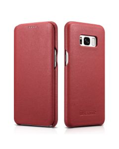 iCarer Folio Genuine Leather Case Δερμάτινη Θήκη Red (Samsung Galaxy S8 Plus)