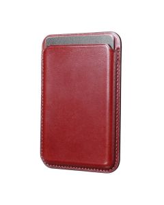 iCarer Leather Magnetic Card Holder (iPhone 12/13 Series) - Red