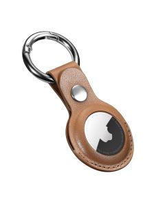 iCarer Nappa Leather AirTag Case Δερμάτινη Θήκη για AirTag - Brown