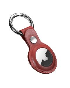 iCarer Nappa Leather AirTag Case Δερμάτινη Θήκη για AirTag - Red