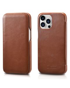 iCarer Vintage Series Curved Edge Δερμάτινη Θήκη Brown (iPhone 13 Pro)