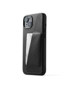 Mujjo Full Leather Wallet Case (MUJJO-CL-026-BK) Δερμάτινη Θήκη - Black (iPhone 14 Plus / 15 Plus)