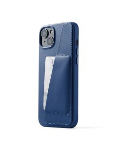 Mujjo Full Leather Wallet Case (MUJJO-CL-026-BL) Δερμάτινη Θήκη - Monaco Blue (iPhone 14 Plus / 15 Plus)