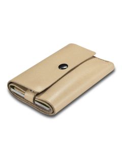 iCarer Leather Mini Card Holder Wallet Πορτοφόλι με Θήκη Καρτών - Beige