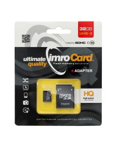 Imro Memory Card microSDHC 32GB - Class 10 UHS-3 with Adapter