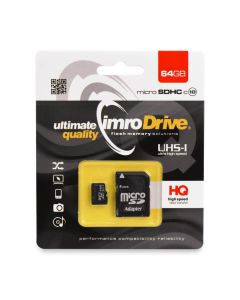Imro Memory Card microSDHC 64GB - Class 10 with Adaptor
