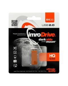 Imro Edge USB 2.0 Flash Drive Memory Stick 64GB Orange