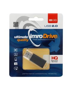 Imro USB 2.0 Flash Drive Memory Stick 16GB Black - MT65456
