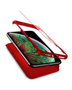 360 Full Cover Case & Tempered Glass - Red (iPhone 11 Pro)