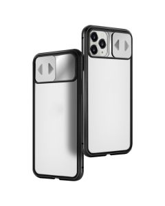 Wozinsky Magneto Cam Slider Full Glass Case - Μαγνητική Θήκη Clear / Black (iPhone 11 Pro Max)