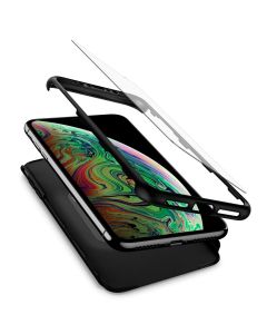 360 Full Cover Case & Tempered Glass - Black (iPhone 11 Pro Max)