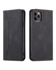 Bodycell PU Leather Book Case Θήκη Πορτοφόλι με Stand - Black (iPhone 12 / 12 Pro)