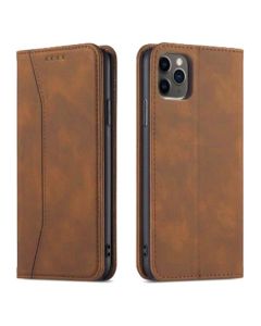 Bodycell PU Leather Book Case Θήκη Πορτοφόλι με Stand - Brown (iPhone 12 / 12 Pro)