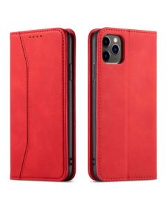 Bodycell PU Leather Book Case Θήκη Πορτοφόλι με Stand - Red (iPhone 12 Pro Max)