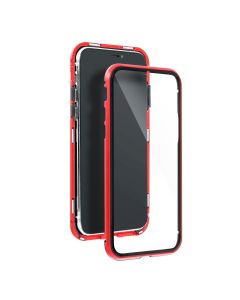 Magneto Full Glass Case - Μαγνητική Θήκη Clear / Red (iPhone 12 Pro Max)