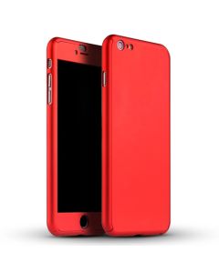 360 Full Cover Case & Tempered Glass - Red (iPhone 6 / 6s)