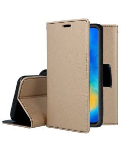 Tel1 Fancy Diary Case Θήκη Πορτοφόλι με δυνατότητα Stand Gold / Black (iPhone 6 / 6s)