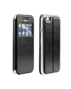 Forcell S View Window Preview Flip Case Stand - Black (iPhone 7 / 8 / SE 2020 / 2022)