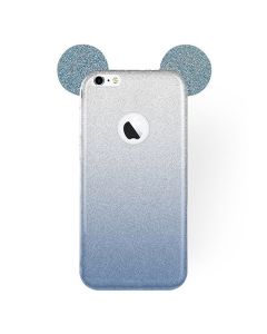 3D Mouse Ears Strass Soft Case - Blue (iPhone 7 / 8 / SE 2020 / 2022)