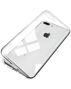 Magnetic Full Glass Case - Μαγνητική Θήκη Silver (iPhone 7 Plus / 8 Plus)