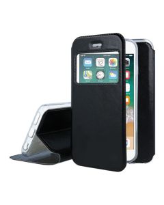 Forcell S View Window Preview Flip Case Stand - Black (iPhone 7 Plus / 8 Plus)