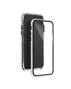 Magnetic Full Glass Case - Μαγνητική Θήκη Silver (iPhone XR)