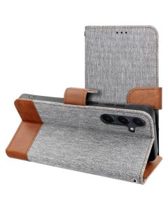 Jeans Book Case Θήκη Πορτοφόλι με Stand - Gray (Samsung Galaxy S25 Plus)