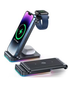 Joyroom JR-WQN01 3in1 15W Wireless Charger Ασύρματος Φορτιστής iPhone / Apple Watch / Airpods Pro - Black