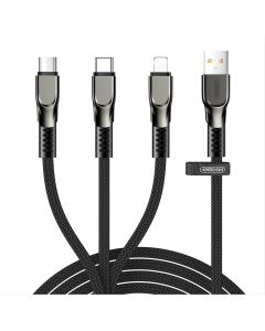 Joyroom S-1335K4 3in1 USB to Lightning / Type-C / micro USB 3,5A Καλώδιο Φόρτισης 1.3m - Black