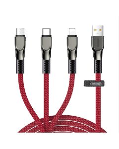Joyroom S-1335K4 3in1 USB to Lightning / Type-C / micro USB 3,5A Καλώδιο Φόρτισης 1.3m - Red