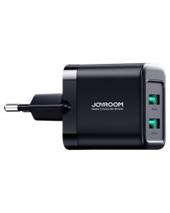 Joyroom JR-TCN01 Mains Charger 2xUSB-A 12W 2.4A Φορτιστής - Black