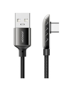 Joyroom S-1230K3 Braided Angled USB to Type-C Cable 3A 1.2m Καλώδιο Φόρτισης - Black