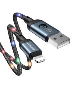 Joyroom S-1230N16 USB to Lightning Cable with Sound-Responsive LED Backlight 2.4A 1.2m Καλώδιο Φόρτισης - Gray