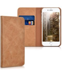Kalibri James Leather Wallet Case Δερμάτινη Θήκη Πορτοφόλι (39336.83) Καφέ (iPhone 7 / 8 / SE 2020 / 2022)
