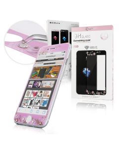 KAUARO Full Face Curved 9H Tempered Glass Pink With Strass (iPhone 7 / 8 / SE 2020 / 2022)