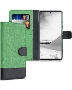KWmobile Canvas Wallet Case (55988.71) Θήκη Πορτοφόλι με δυνατότητα Stand‏ Mint / Black (Google Pixel 6)