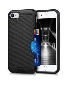 KWmobile Carbon Hybrid Armor Case with Card Slot (42520.01) Black (iPhone 7 / 8 / SE 2020 / 2022)