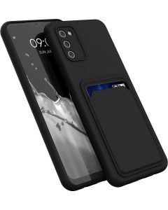 KWmobile TPU Silicone Case with Card Holder Slot (55085.01) Black (Samsung Galaxy A02s)