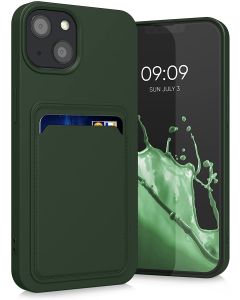 KWmobile TPU Silicone Case with Card Holder Slot (55955.80) Dark Green (iPhone 13)