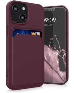 KWmobile TPU Silicone Case with Card Holder Slot (55938.190) Tawny Red (iPhone 13 Mini)