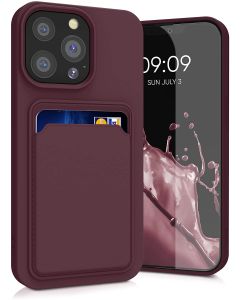 KWmobile TPU Silicone Case with Card Holder Slot (55969.190) Tawny Red (iPhone 13 Pro)