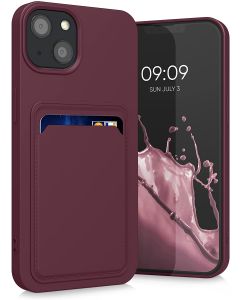 KWmobile TPU Silicone Case with Card Holder Slot (55955.190) Tawny Red (iPhone 13)
