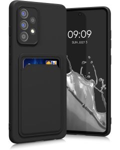 KWmobile TPU Silicone Case with Card Holder Slot (55083.01) Black (Samsung Galaxy A52 / A52s)